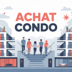 achat condo illustration immeuble copropriété