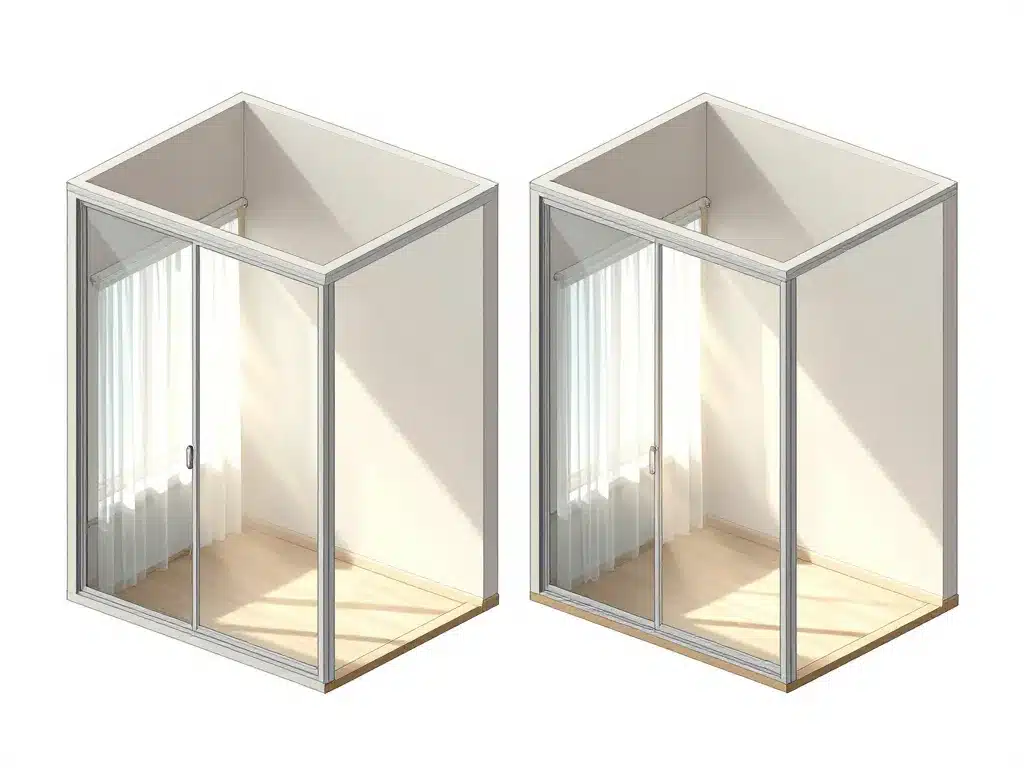 Diagramme solutions chambre en enfilade lumière et séparation