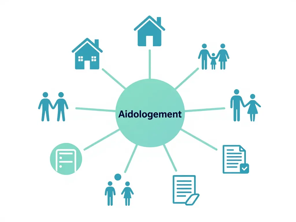 Aidologement concept diagramme aides logement