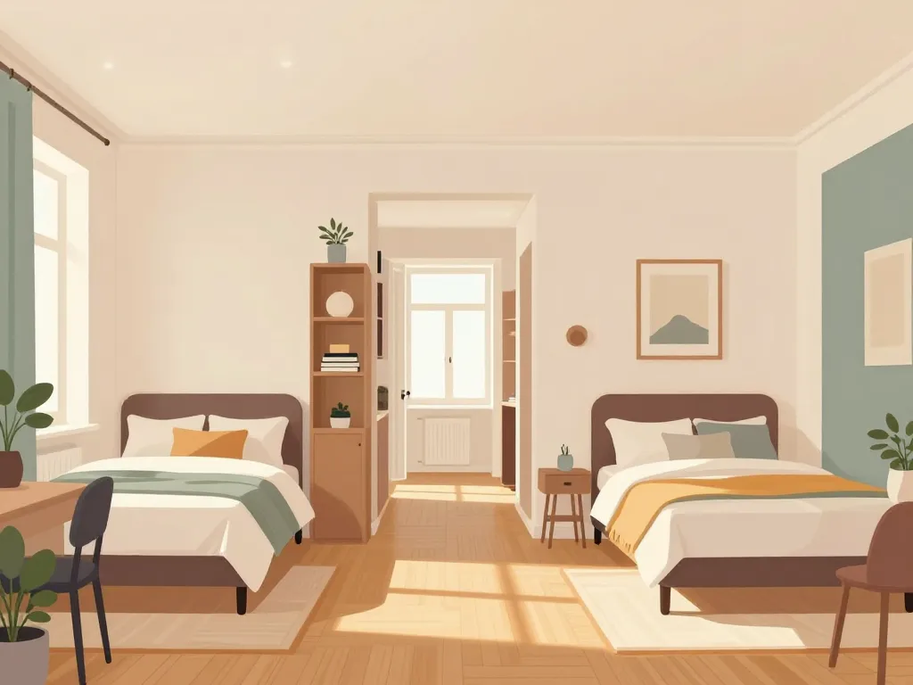 Optimisation chambre en enfilade avec mobilier intelligent
