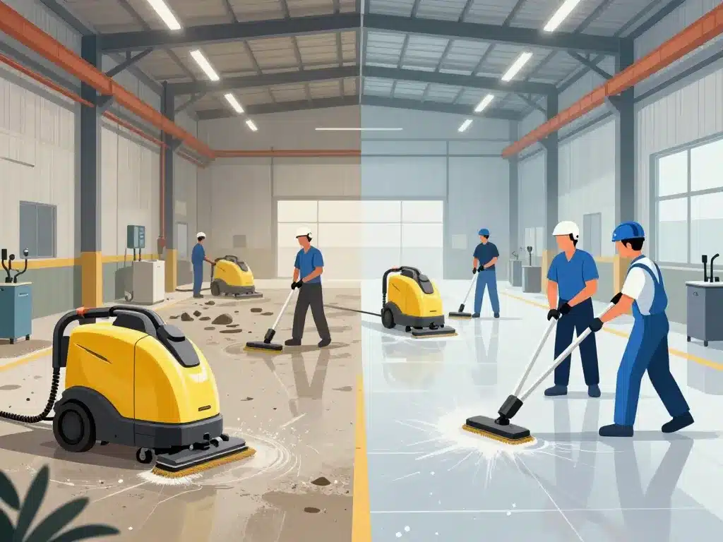 bec j net gros travaux nettoyage industriel avant après