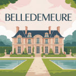 Illustration manoir belledemeure jardin français