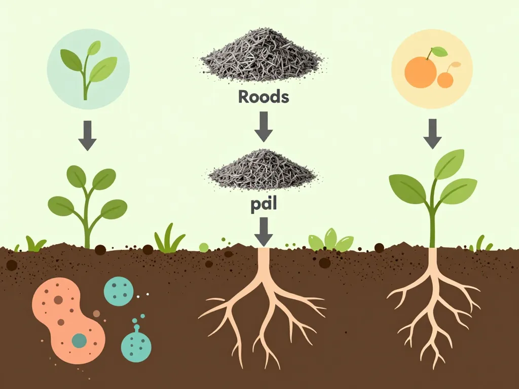 diagramme concept cendre de bois désherbant sol jardin