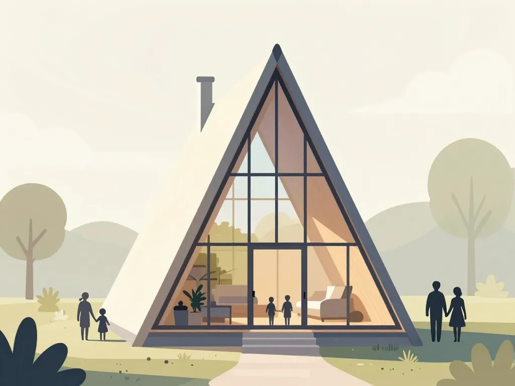 illustration construction maison en a design triangulaire avantages