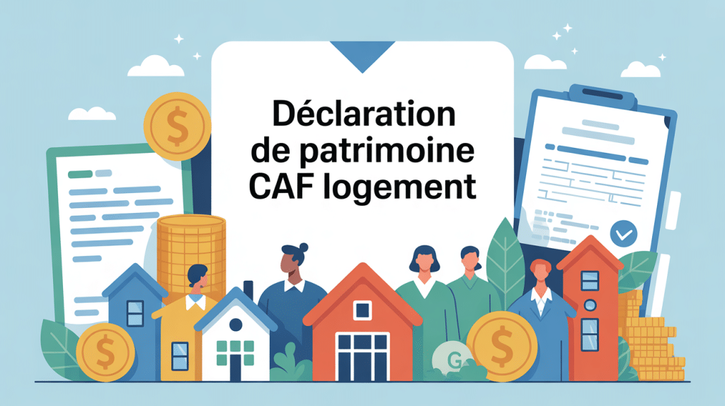 Illustration déclaration de patrimoine pour les aides au logement caf papiers et biens