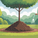 illustration détruire souche eau de javel dans jardin