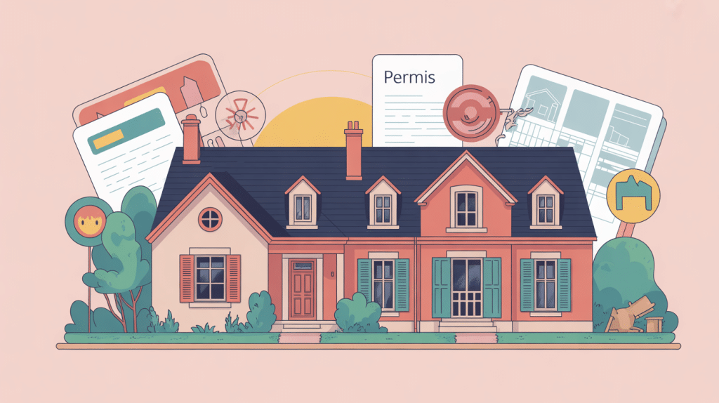 extension permis de construire illustration moderne maison