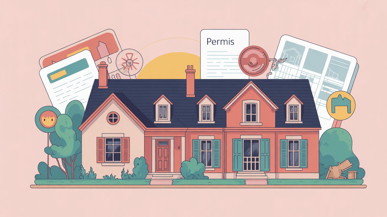 extension permis de construire illustration moderne maison