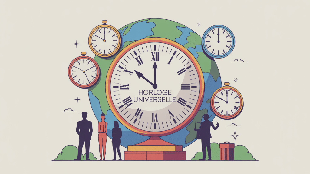 horloge universelle illustration internationale