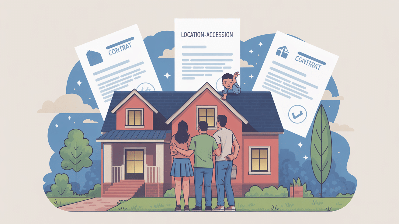 Illustration famille maison risques les pièges de la location-accession