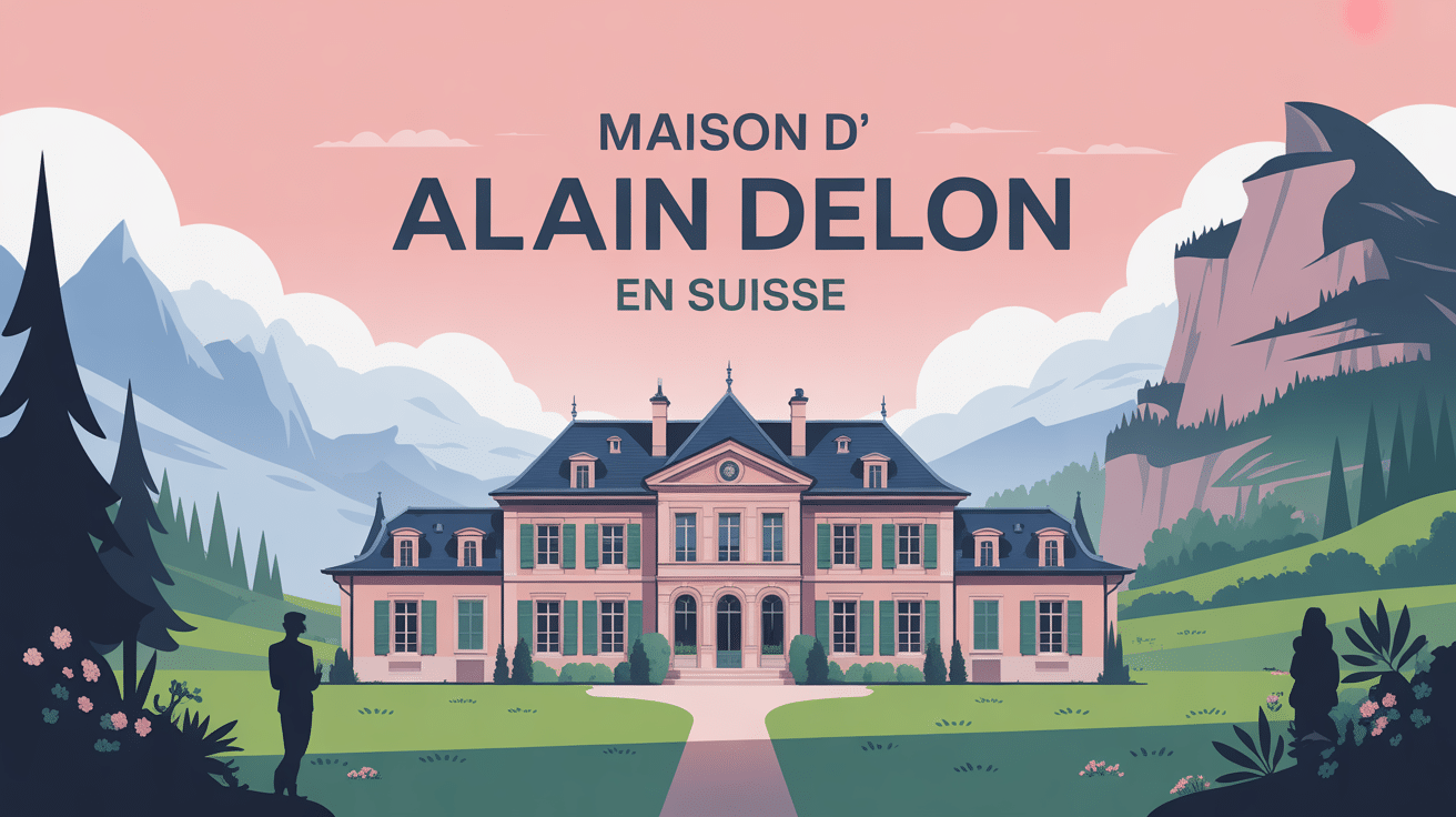 maison alain delon suisse illustration vectorielle élégante