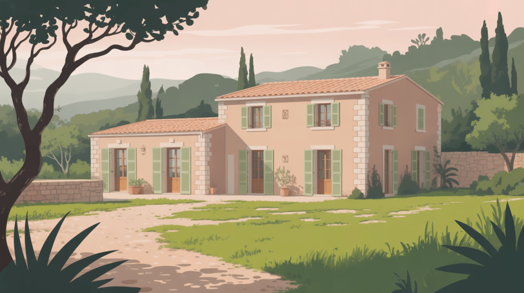 maison sarde typique avec pierres et tuiles canal