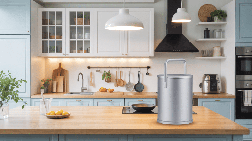 Cuisine moderne avec poubelle design cuisine élégante