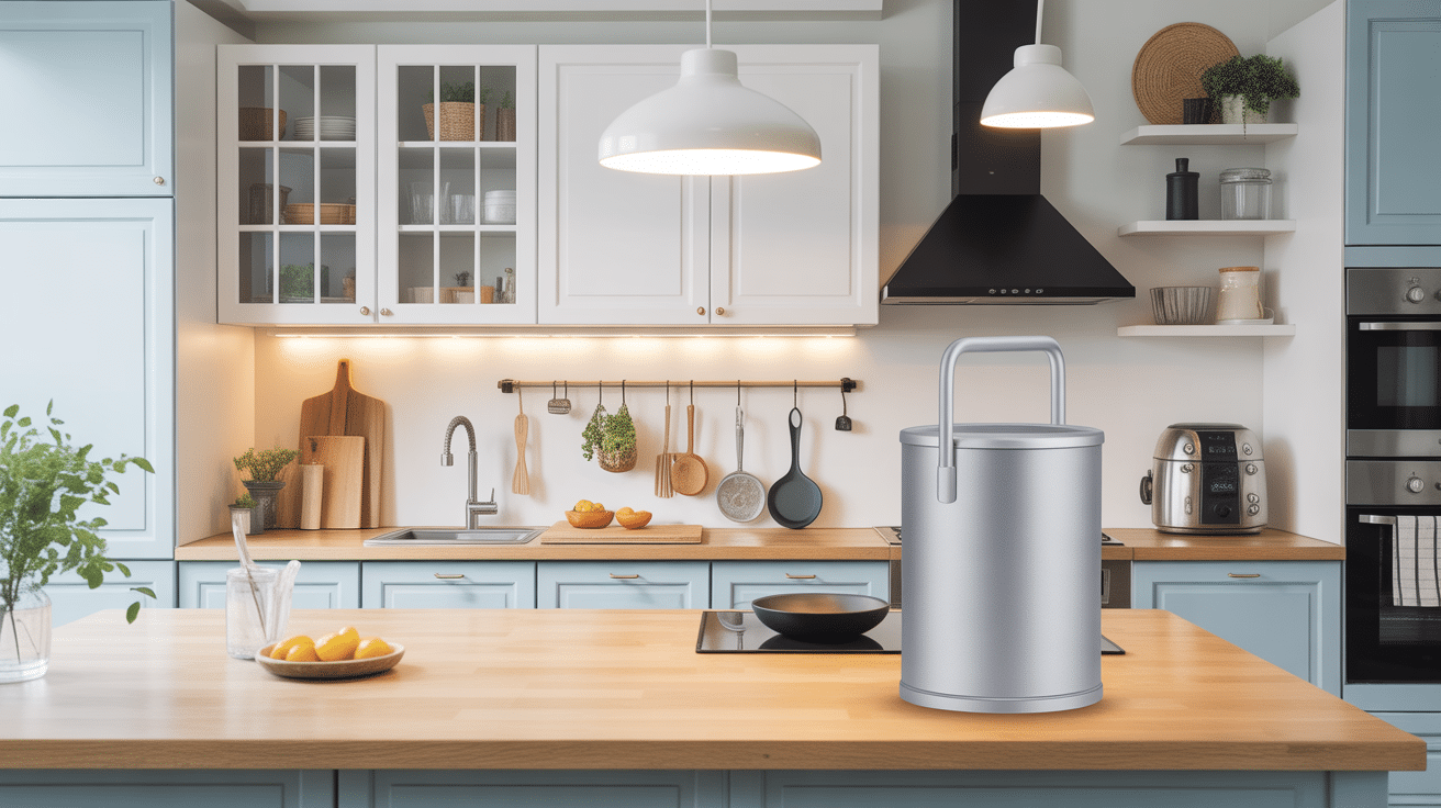 Cuisine moderne avec poubelle design cuisine élégante