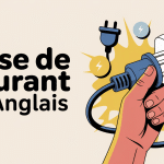 illustration prise de courant en anglais main insérant plug
