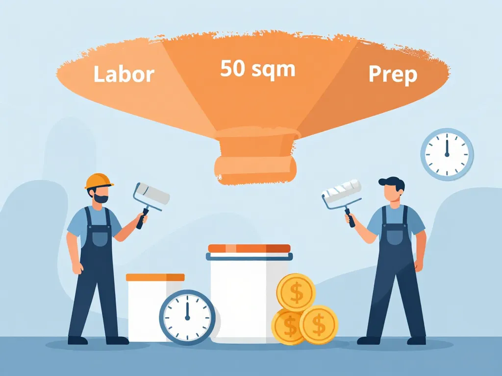 Prix pour peindre un plafond de 50m2 coûts main d’œuvre peinture préparation