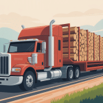 prix d'un semi remorque de bois de chauffage en 2m grand camion route forestiere