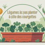 Quel légume ne pas planter à côté des courgettes illustration vectorielle