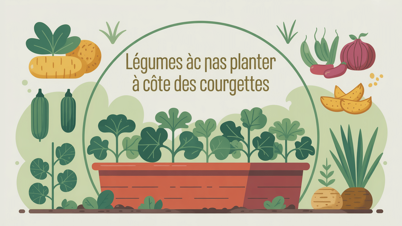 Quel légume ne pas planter à côté des courgettes illustration vectorielle