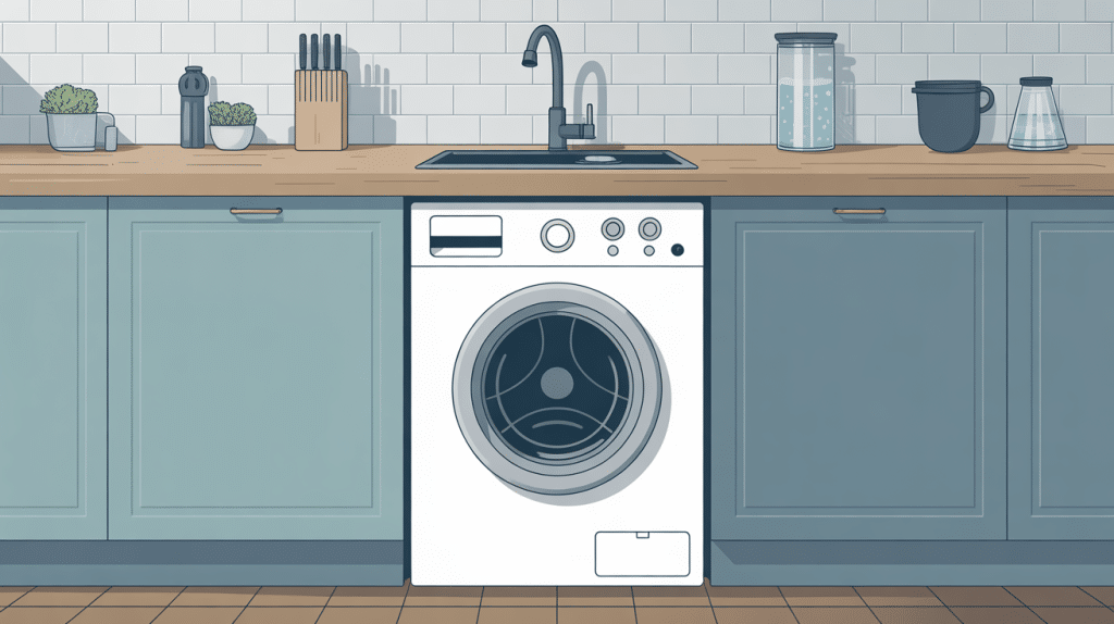 illustration raccordement lave vaisselle sous plan de travail