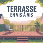 illustration terrasse vue plongeante sur voisin