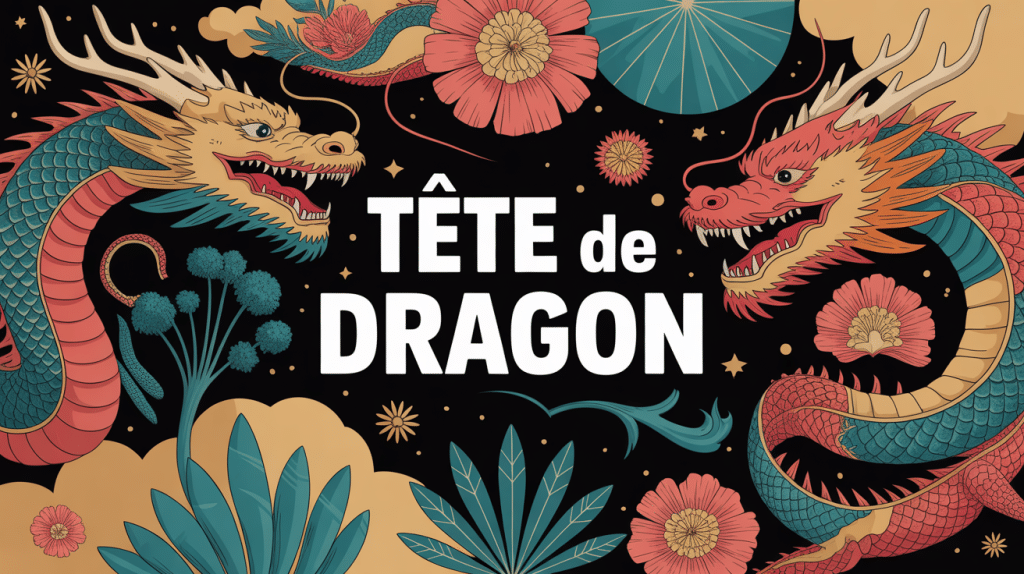 illustration tete de dragon collage moderne mythologique