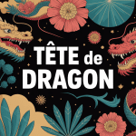 illustration tete de dragon collage moderne mythologique