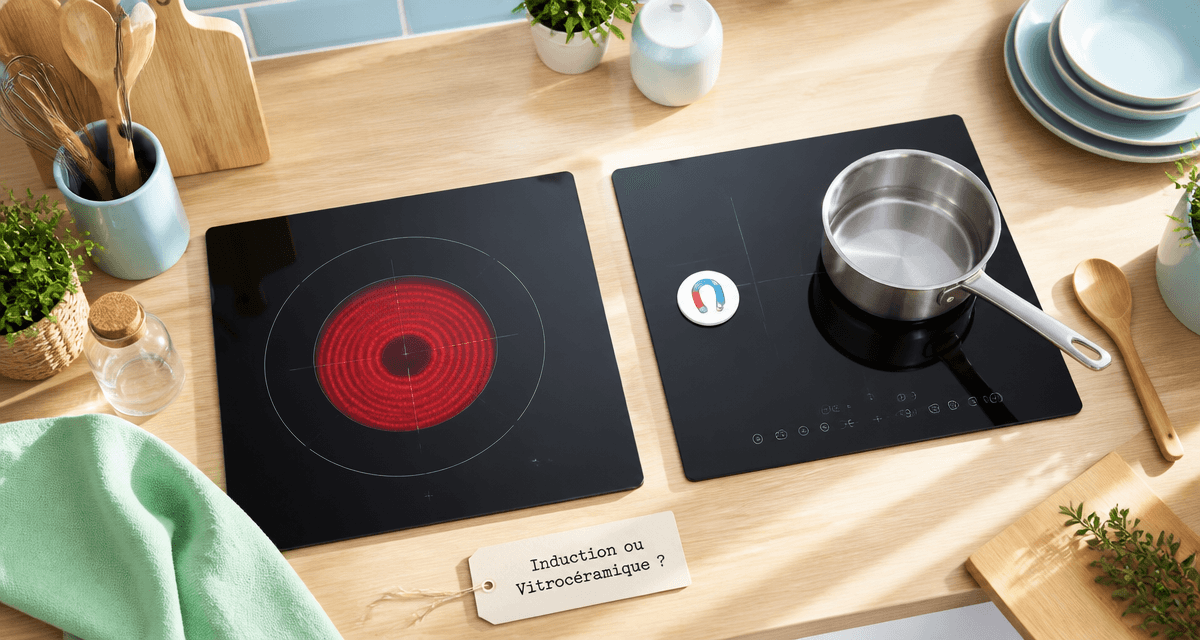 comment reconnaitre une plaque induction et vitrocéramique image comparaison