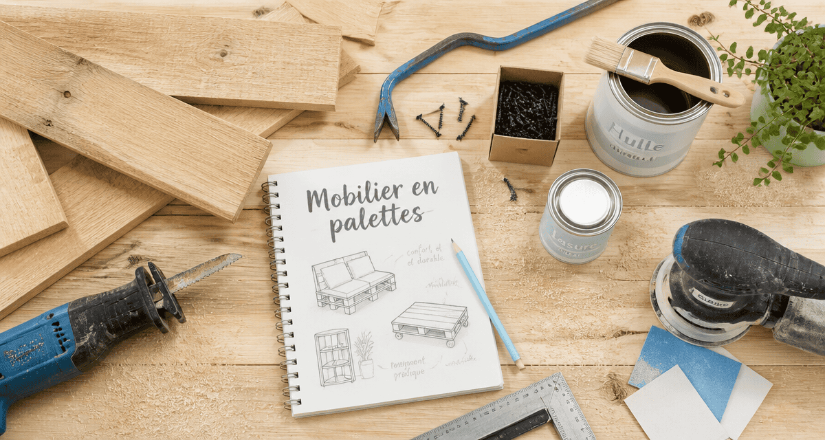 fabriquer meuble palette outils planches