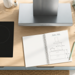 hauteur plan de travail hotte vue dessus cuisine