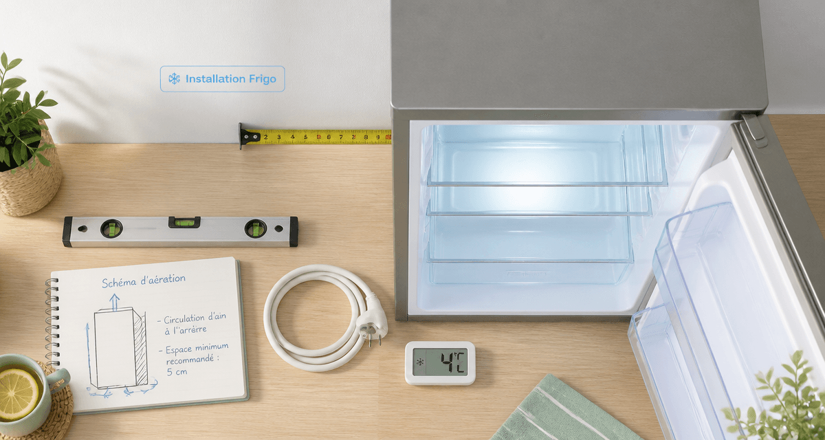 installation frigo plan de travail accessoires