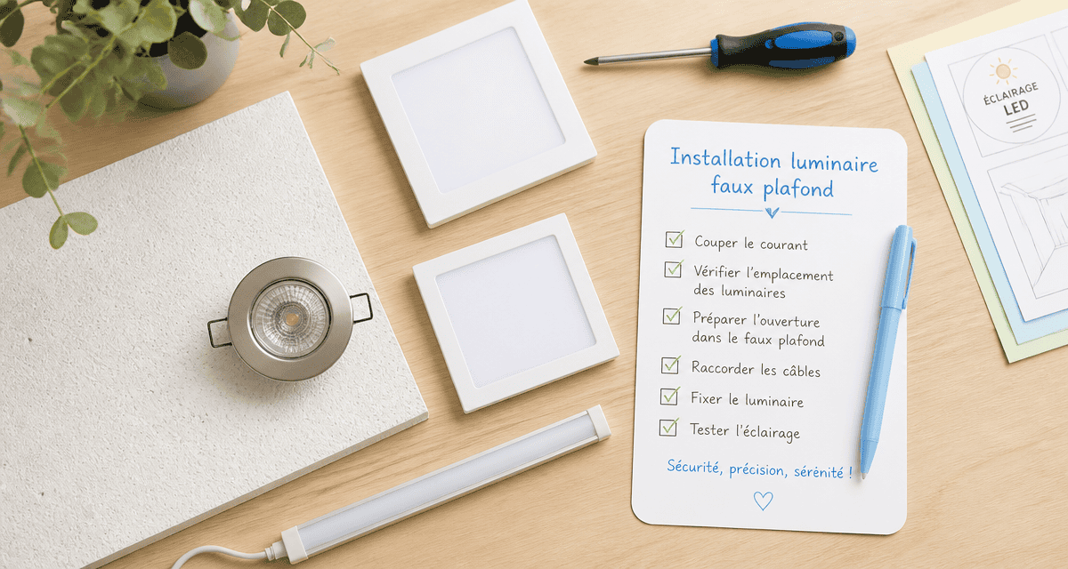 luminaire faux plafond LED spot checklist