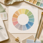 cercle chromatique peint illustrant les 12 couleurs principales