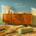 nature peinture mur bleu vert atelier
