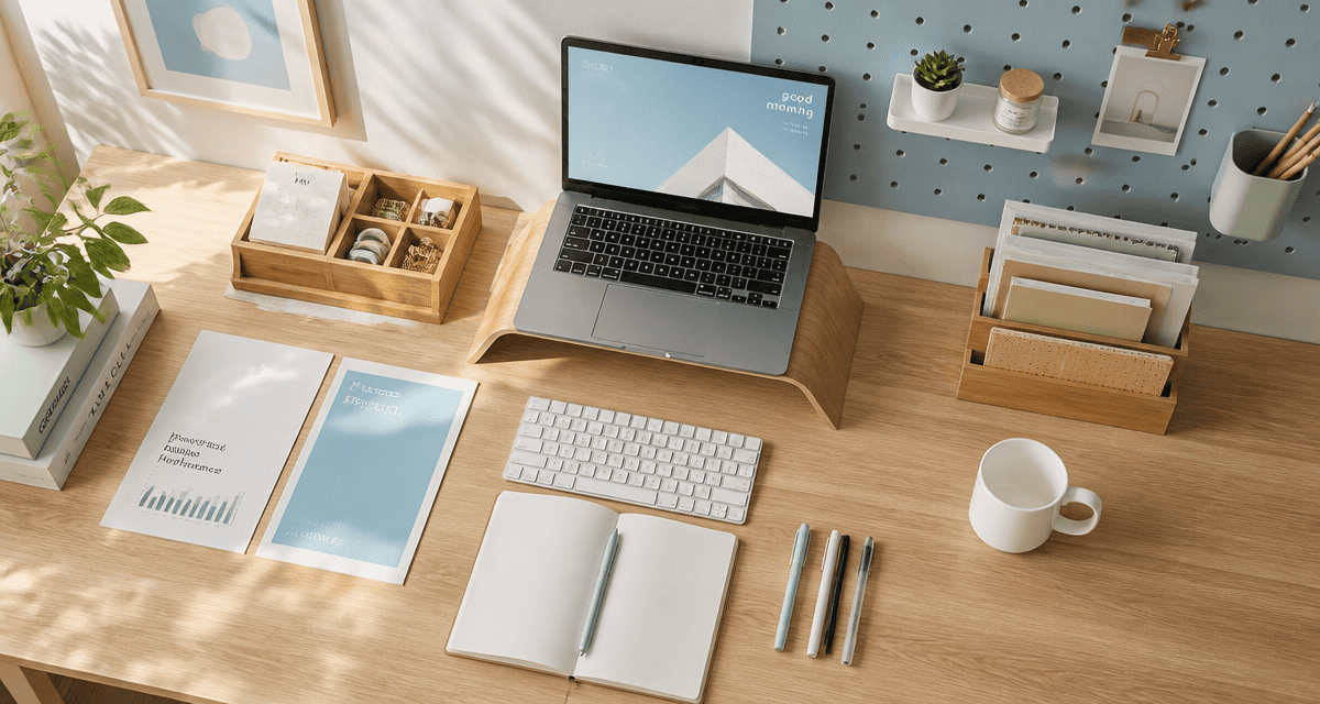 organiser un bureau avec accessoires et rangement