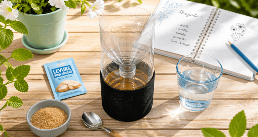 piège à moustiques maison avec bouteille et ingrédients