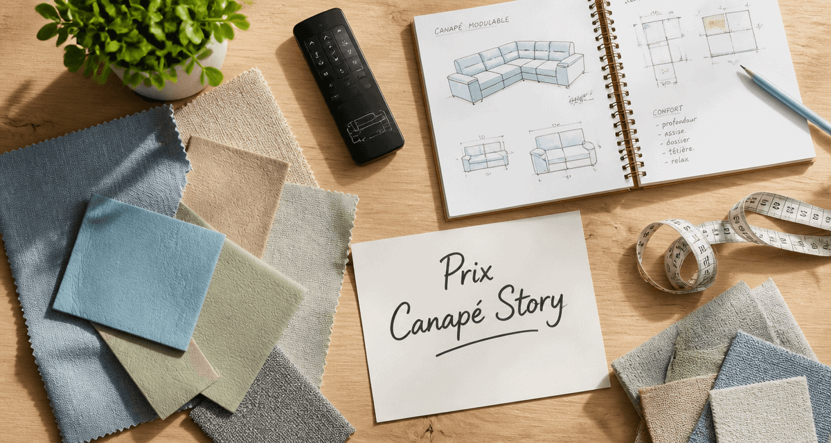 prix canapé story échantillons tissus croquis