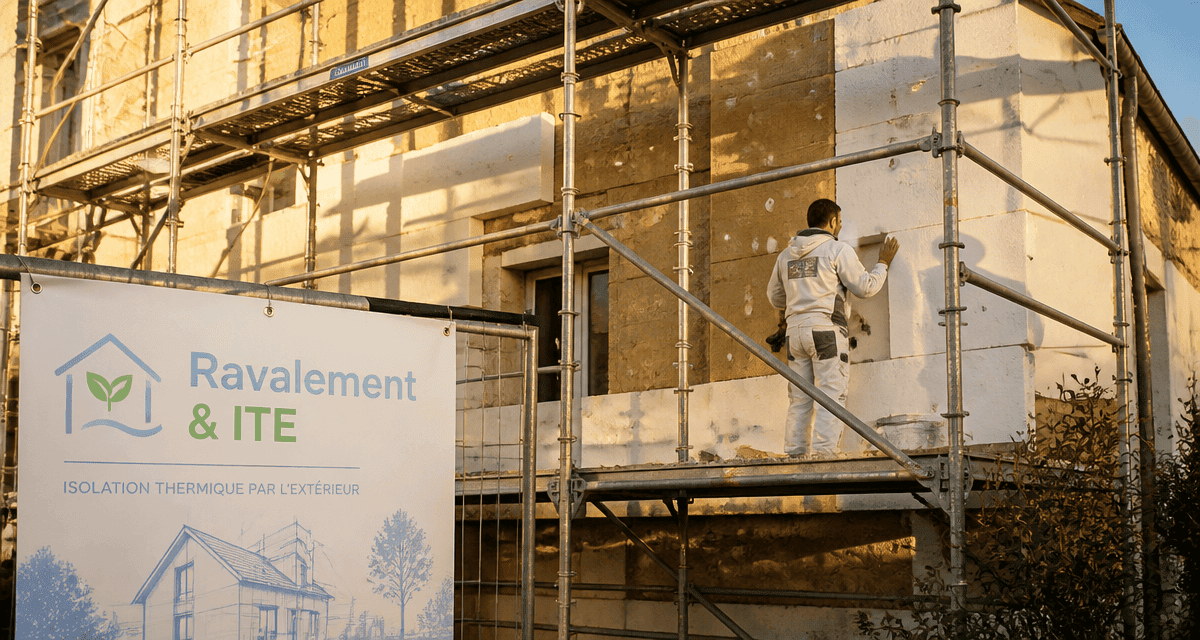 Ravalement ITE sur façade maison ancienne