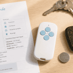 télécommande universelle portail et accessoires sur table