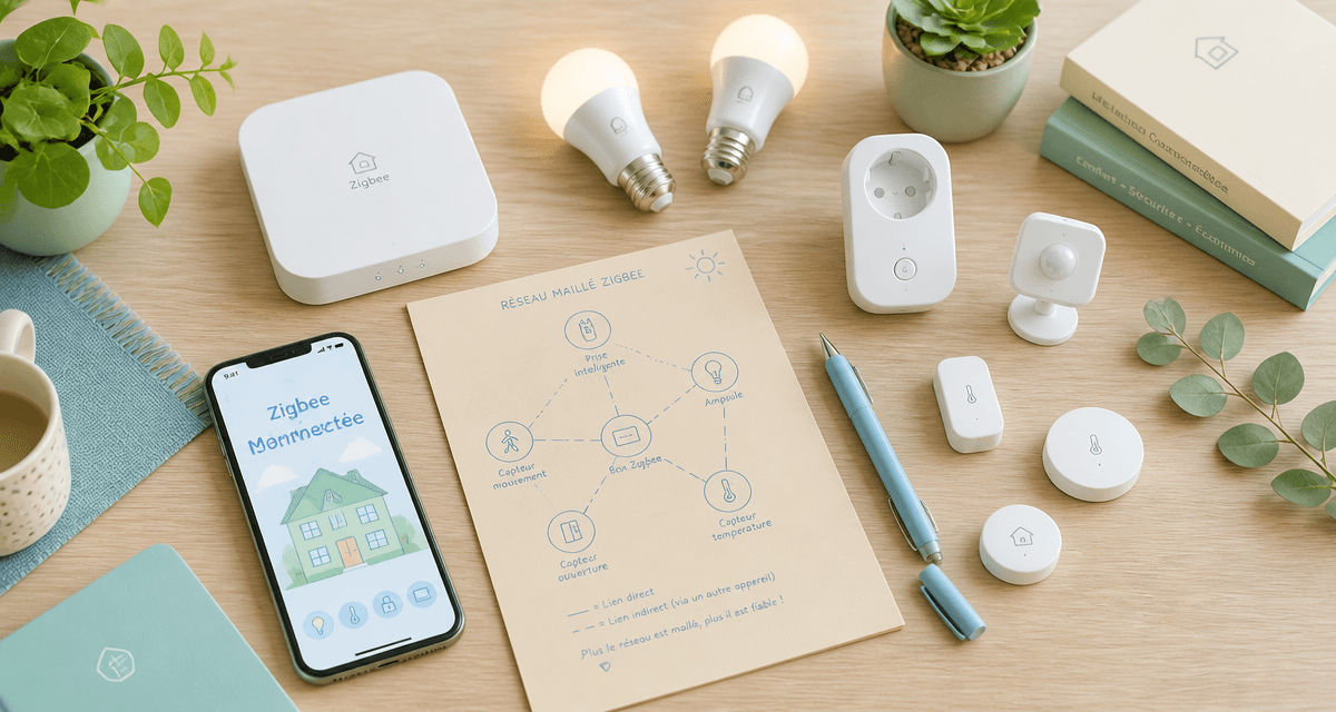 zigbee domotique sur bureau lumineux