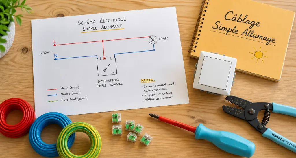 cablage simple allumage schéma et outils