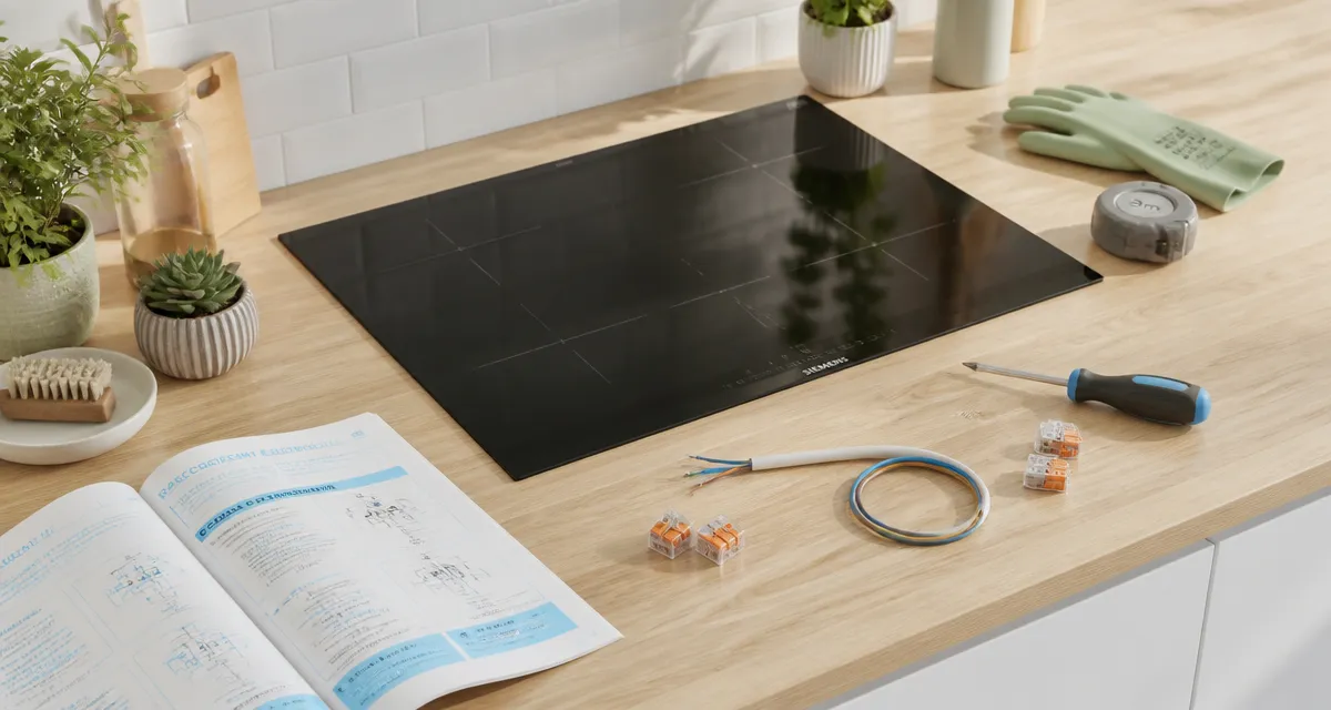 comment brancher une plaque de cuisson sur plan de travail moderne