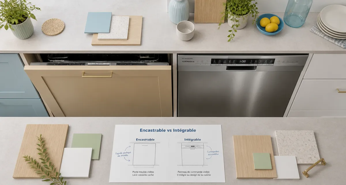 différence entre encastrable et intégrable lave-vaisselle cuisine