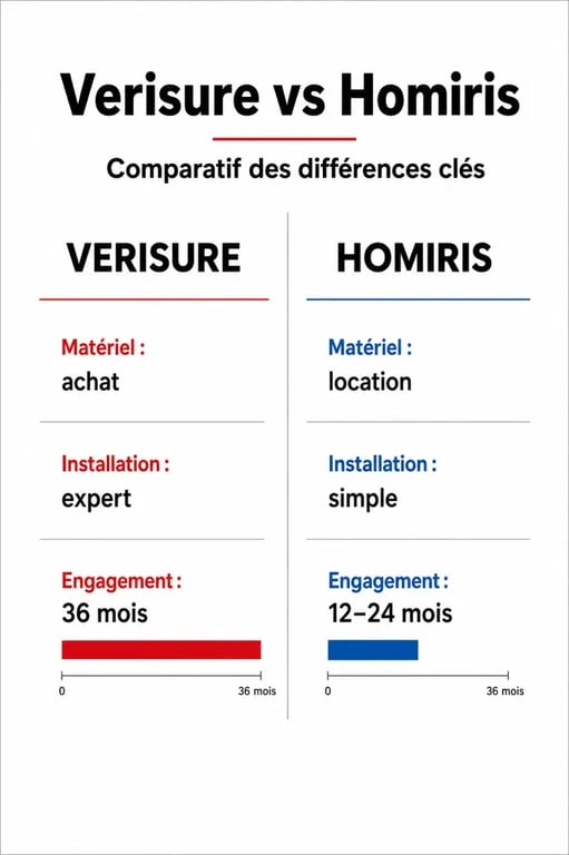 Comparatif des systèmes de télésurveillance Verisure ou Homiris : différences de prix, installation et engagement