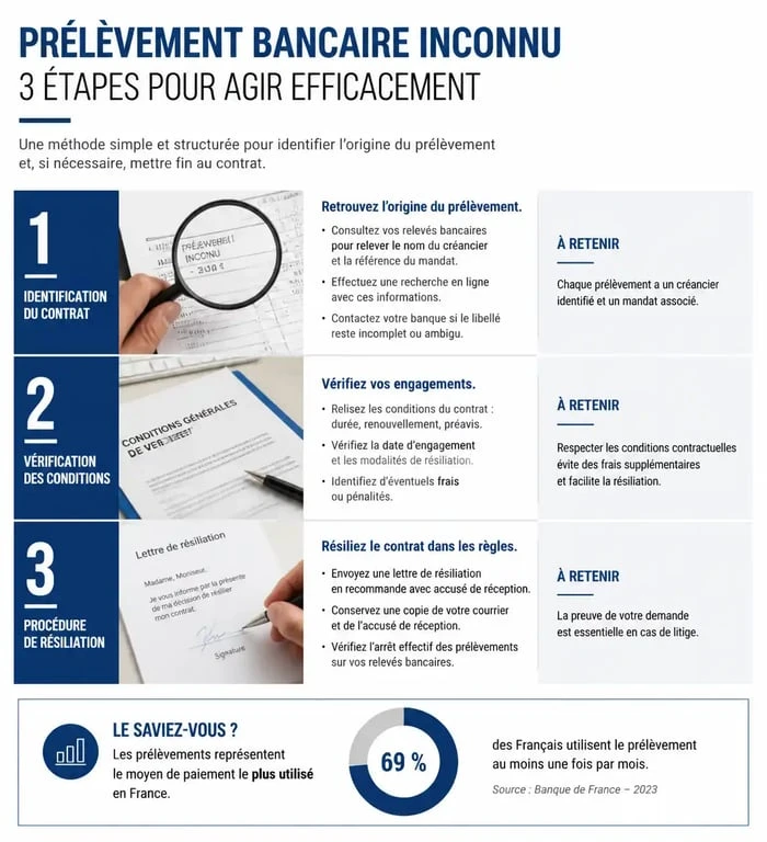 Étapes pour gérer un prélèvement BPCE Financement de 16 euros