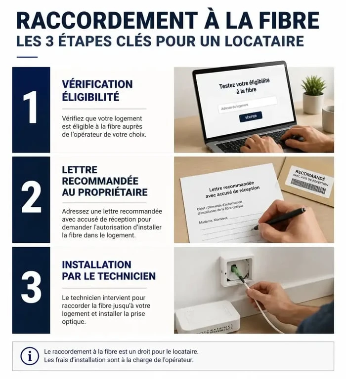 Étapes pour l'installation de la fibre optique en tant que locataire