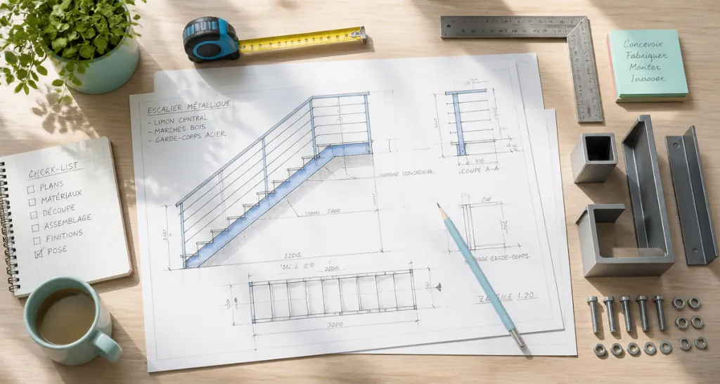 fabriquer un escalier en metal plans et outils