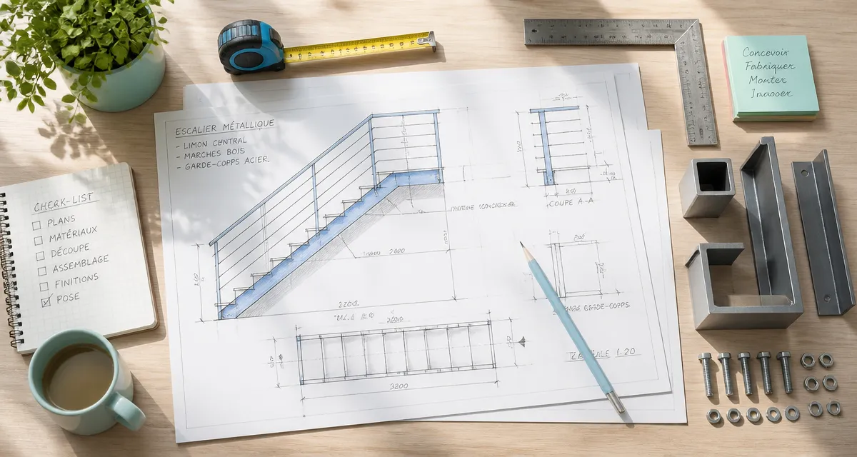 fabriquer un escalier en metal plans et outils