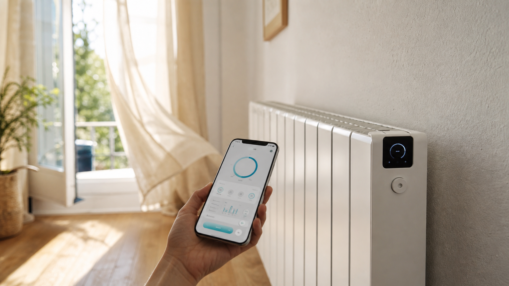 Radiateur connecté Thermor piloté via smartphone pour réduire la facture