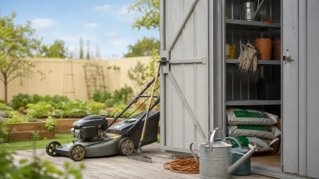 Bois, métal ou résine : choisir une cabane à outil de jardin sans laisser l’humidité s’installer